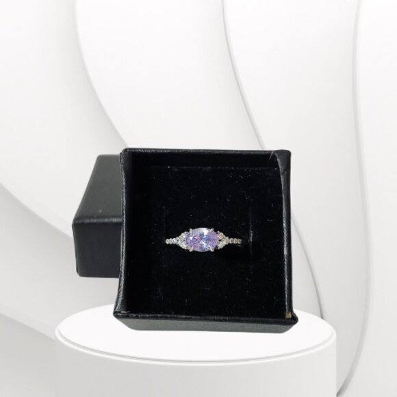 BP STERLING CLUB LAVENDER CUBIC ZIRCONIA RING (Size 8) - Picture 5 of 7
